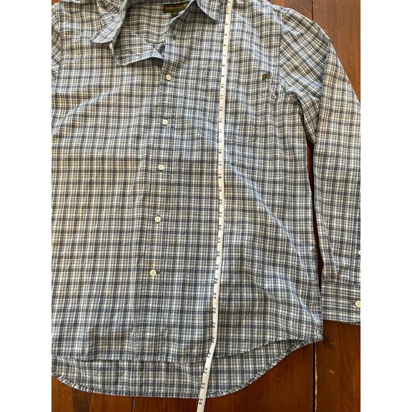 Timberland Mens XL Long Sleeve Button Up Polo 100% Cotton Plaid Gray White - Picture 7 of 8